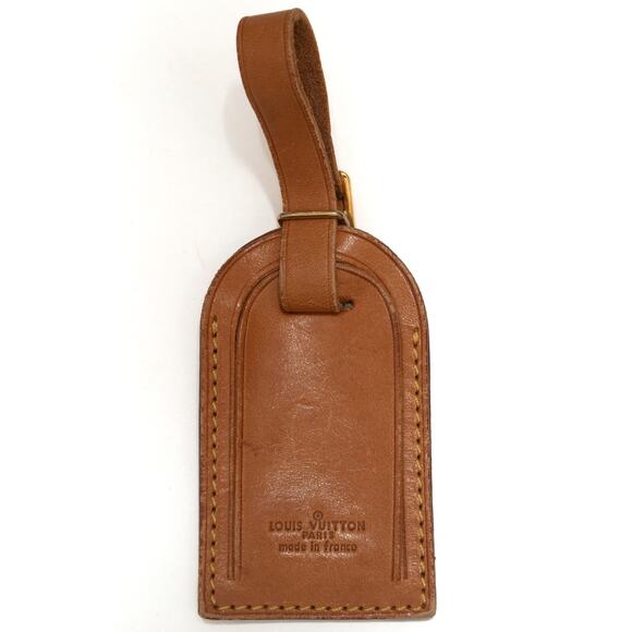 Authentic Louis Vuitton Vachetta Leather Luggage Name Tag RR - Picture 1 of 6